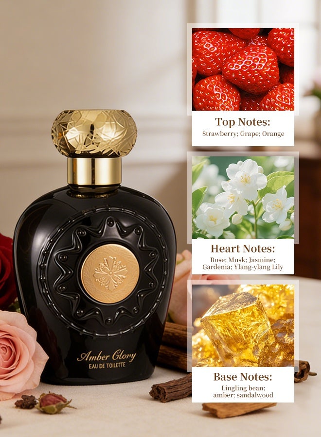 عنبر عطر أمبر تشومي أو دو تواليت 100 مل، عطر فاخر يدوم طويلاً برائحة الفواكه والزهور للنساء، هدية مثالية لها - Image 4